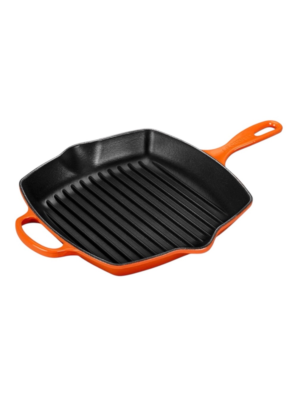 NWT Le Creuset Square Grill Skillet 10.25” – Flame Color Cast Iron Pan